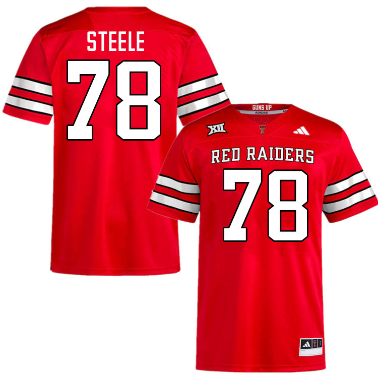 #78 Terence Steele Texas Tech Red Raiders Jerseys College Football Uniforms Stitched-Red